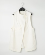 〔 +サイズ 〕 和紙混ツィード ボトルネックジレ