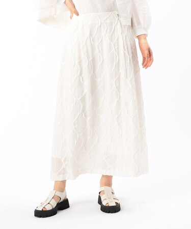 ダイヤ柄ジャカード セミフレアスカート