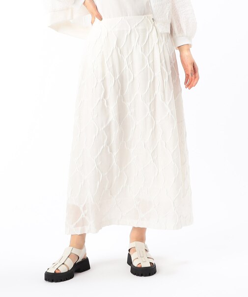 ダイヤ柄ジャカード セミフレアスカート