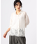 ラミーコットンエンブロイダリー シアー刺繍のシンプルシャツ