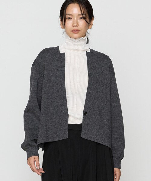 配色トリミングミラノリブショートジャケット Noble（ノーブル）の「《予約》配色トリミングミラノリブ