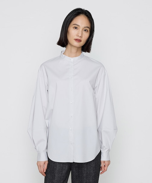 〔 +サイズ 〕 コットンポリブロード タックボリューム袖のブラウス