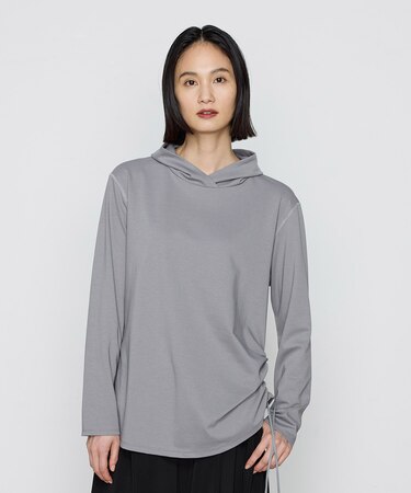 〔 +サイズ 〕 ハイゲージポンチ フード付きプルオーバー