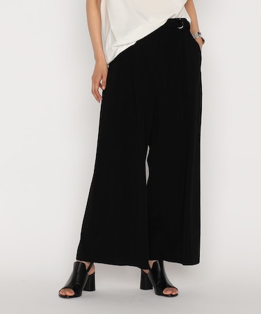 〔 +サイズ 〕 ハイテンションポンチ タックワイドパンツ