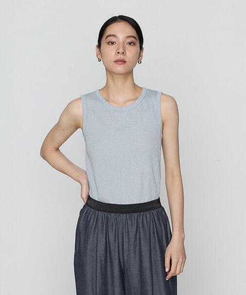 ラメテレコ タンクトップ