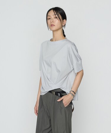 〔 +サイズ 〕 プレーティング天竺 ワンタックプルオーバー