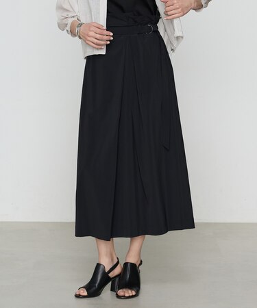 〔 +サイズ 〕 【セットアップ対応】ナイロン2WAYストレッチ ラップ風スカート