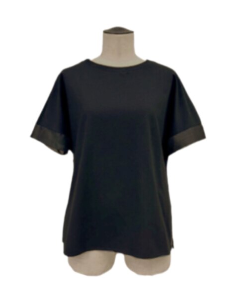 プレーティング天竺 袖シアーTシャツ