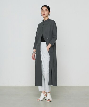 ストレッチタフタ シャツドレス