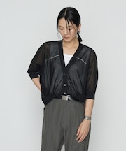 シャイニーシアーヤーン ドロストシアーショートカーデ