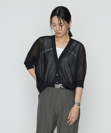 シャイニーシアーヤーン ドロストシアーショートカーデ