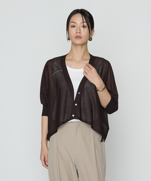 シャイニーシアーヤーン ドロストシアーショートカーデ