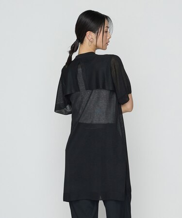 シャイニーシアーヤーン シアーロングカーデ