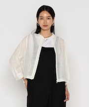 綿麻からみ 麻メッシュブルゾン