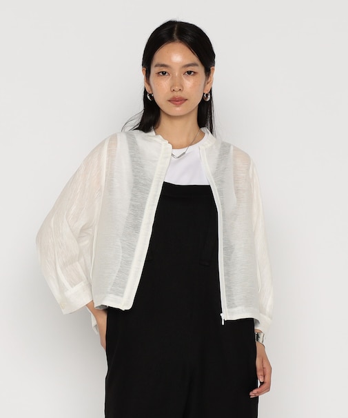 綿麻からみ 麻メッシュブルゾン