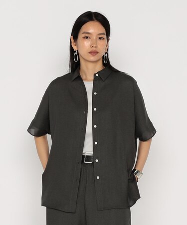 麻調合繊 シアーブラウス