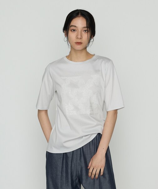 プレーティング天竺 星柄Tシャツ