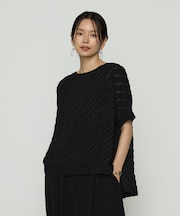 〔 +サイズ 〕 バ イアス柄カットジャカード バイアス柄プルオーバー