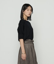 〔 +サイズ 〕 リヨセル天竺 ゆったりニットソー