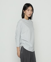 〔 +サイズ 〕 80／-ポンチ ブラウス見えプルオーバー