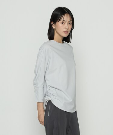 〔 +サイズ 〕 80／-ポンチ ブラウス見えプルオーバー
