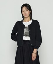 ブライトストレッチヤーン ミラノリブショートジャケット