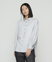 マイクロスパン タックボリューム袖のブラウス