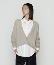 ストレッチモール マシュマロニットショートカーディガン