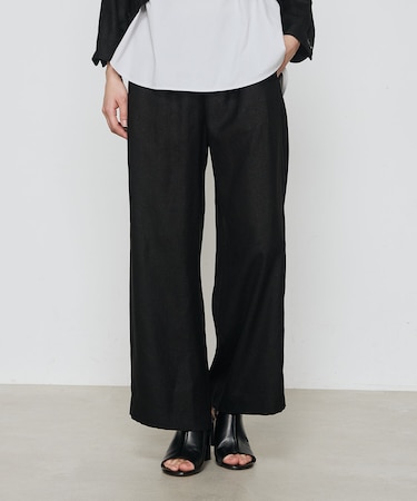 麻調合繊 ワイドパンツ
