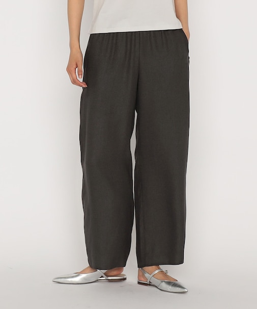 麻調合繊 ワイドパンツ