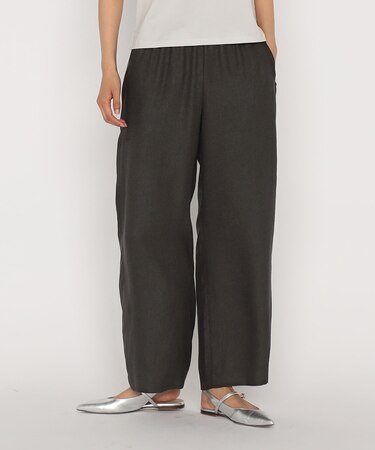 〔 +サイズ 〕 麻調合繊 ワイドパンツ