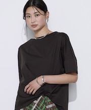 〔 +サイズ 〕 プレーティング天竺 ワンタックプルオーバー