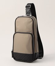 市松柄 ナイロン×合成皮革 ボディバッグ