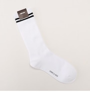 ラインリブ　クルーソックス ホワイト