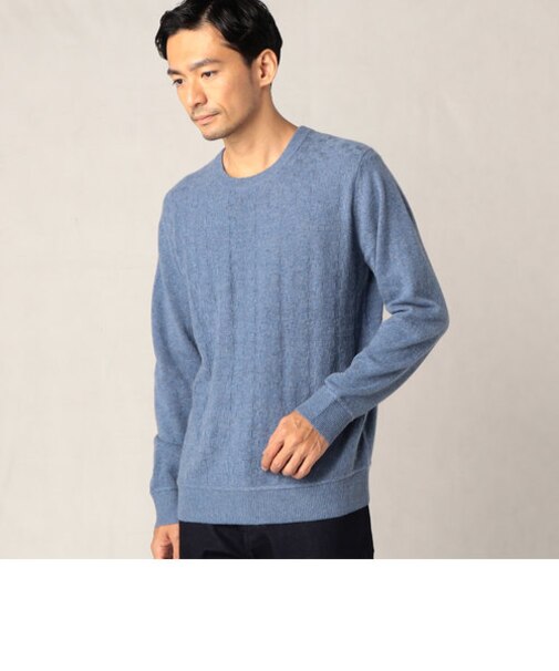 市松オーバーペーン カシミヤセーター