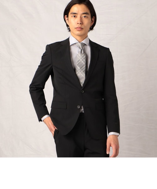 マルチカラーストライプ　ポリエステル セットアップジャケット