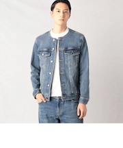 ノーカラーデニムジャケット