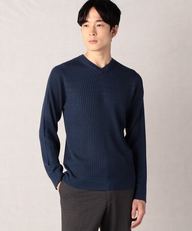 【リブ・ニット】Vネック