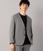 【裏起毛】サテン ノーカラージャケット