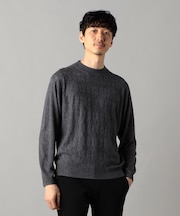 リンクスチェック柄 モックネックニット