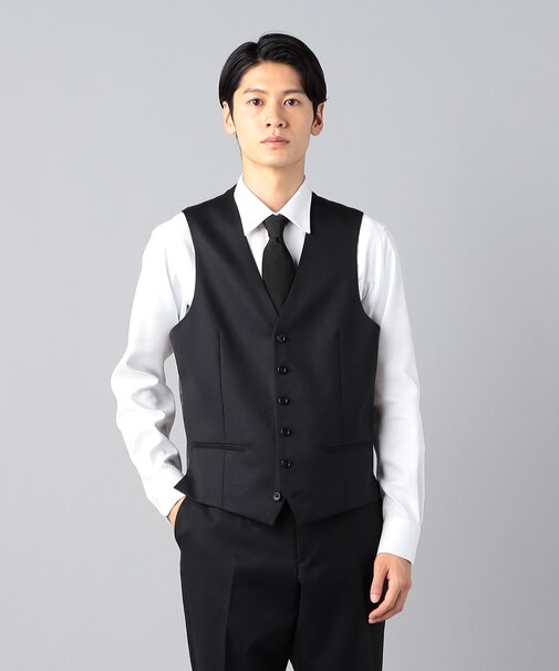 【スリーピース対応】super100's ウールギャバ ノーカラージレ