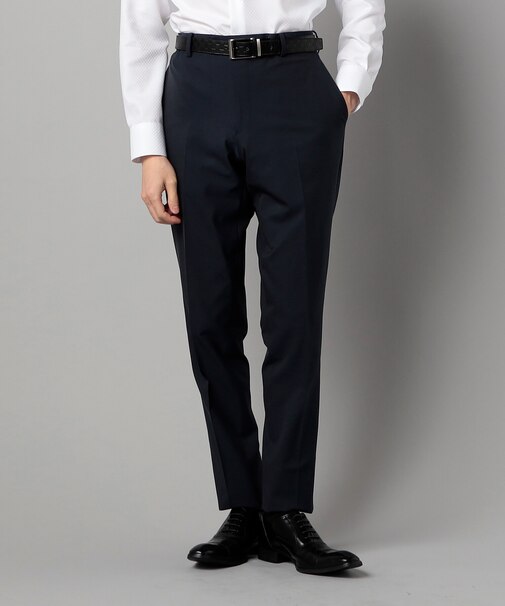 【セットアップ対応】尾州織り ポリエステルストレッチ ドビー スラックス