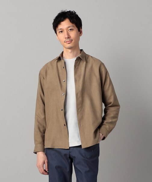 ビーガンスエード　レギュラーカラーシャツ