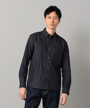 岡山産 反応染色コンパクトヤーン デニムシャツ