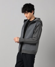 ニットコンビ ジップアップパーカ
