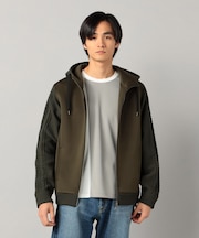 ニットコンビ ジップアップパーカ