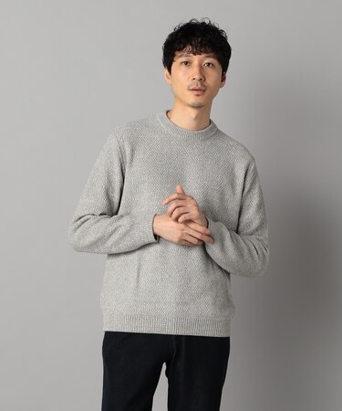 メランジ クルーネックニット