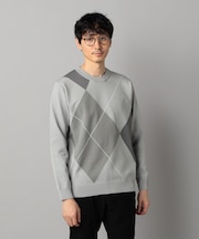 アーガイル柄 クルーネックニット