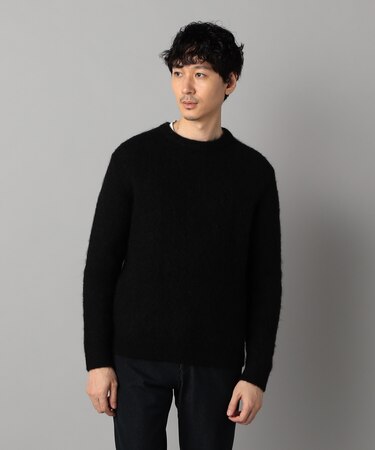 アルパカシャギー クルーネックニット