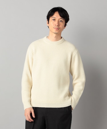 ベビーアルパカ ワッフルニット